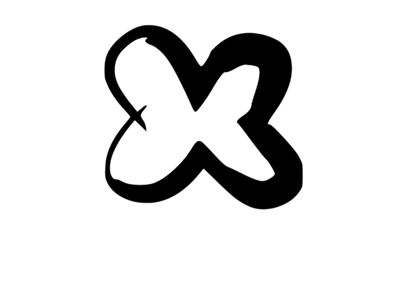 Rounded Fat Marker Pen Mono Letter X