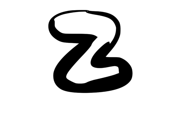 Rounded Fat Marker Pen Mono Letter Z