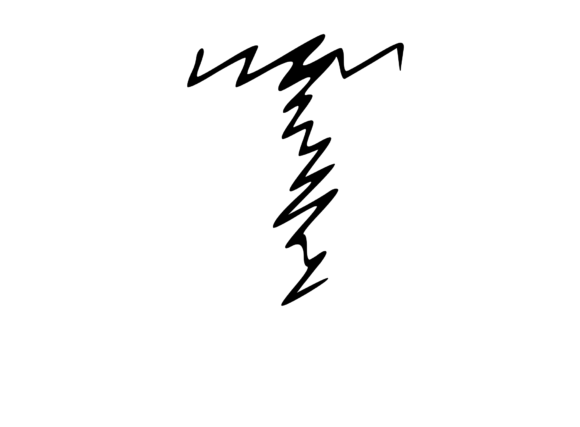 Zapped Comic Shocked Mono Letters T