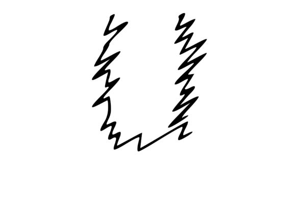 Zapped Comic Shocked Mono Letters U